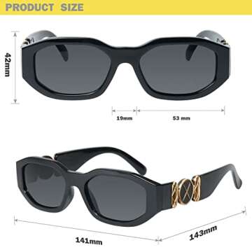 mosanana Trendy Rectangle Sunglasses for Women Men Model-TRACER