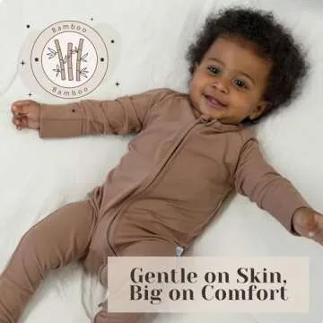 Nesting Club Bamboo Baby Romper, Bamboo Baby Pajamas and Lounge Wear–Gender Neutral Essentials, 3-6 Months, Cocoa Brown