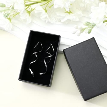 Handmade 925 Sterling Silver Spiral Threader Earrings Hypoallergenic Twisted Curved Drop Dangle Earrings Pull Through Earrings for Women Trendy Fashion-Long Silver