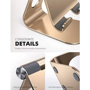 Lamicall Adjustable Tablet Stand - Desktop Holder Dock Compatible with iPad Pro 9.7, 10.5, 12.9 Air Mini 4 3 2, Kindle, Nexus, Tab, E-Reader (4-13") - Gold