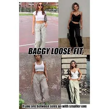 DISCIPBUSH Cargo Pants Women Baggy - Parachute Pants for Women, Rave Y2K Festival Outfits Cobalt Blue M