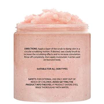 Brooklyn Botany Himalayan Salt Body Scrub - Moisturizing and Exfoliating Body, Face, Hand, Foot Scrub - Fights Stretch Marks, Fine Lines, Wrinkles - Great Gifts for Women & Men - 10 oz