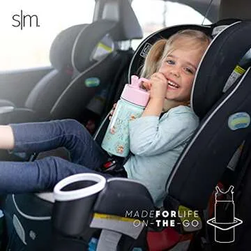 Simple Modern Kids Water Bottle with Straw Lid | Insulated Stainless Steel Reusable Tumbler for Toddlers, Girls | Summit Collection | 14oz, Blue Terrazo