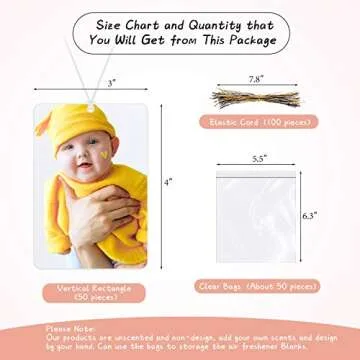 50 Sublimation Air Freshener Blanks for DIY Creativity