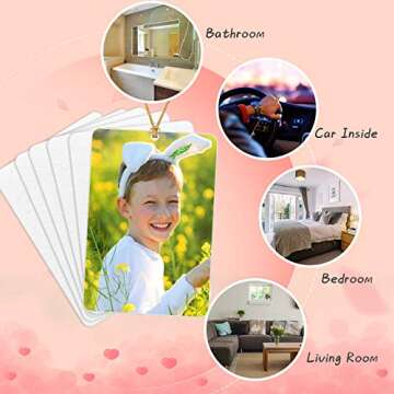 50 Pieces Sublimation Air Freshener Blanks Rectangle Shape Air Freshener Sheets for Car and Home Polyester Felt Air Freshener with 100 Elastic Drawstrings and 50 Bags for DIY HTV Inks Heat Press