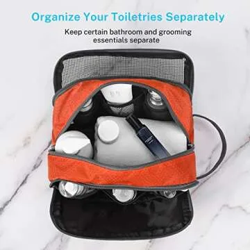 Travel Toiletry Bag Nylon, Gonex Dopp Kit Shaving Bag Toiletry Organizer Orange