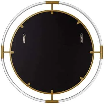 Contemporary Brushed Gold Round Acrylic Mirror