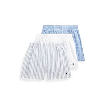 POLO Ralph Lauren Men's Classic Fit Cotton Woven Boxers 3-Pack - Luxurious Comfort for Everyday Wear