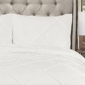 Elegant Lush Decor Diamond Pom Pom Comforter King Set