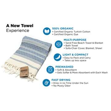 DEMMEX Oversized Turkish Bath and Beach Towel - 100% Organic Cotton, Lightweight Quick-Dry Peshtemal, Prewashed, Diamond Weave, Oeko-TEX Certified, 71x36 - Luxury Beach, Spa, Bathroom Use, Petrol