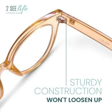 Stylish Champagne Cat Eye Reading Glasses for Women