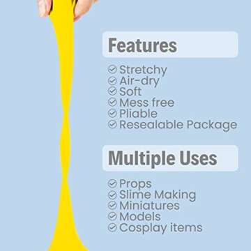 BOHS Yellow Modeling Foam Clay - 1.1 Lbs, Squishy, Soft, Air Dry -for Flower Mirror, Cosplay, Fake B...