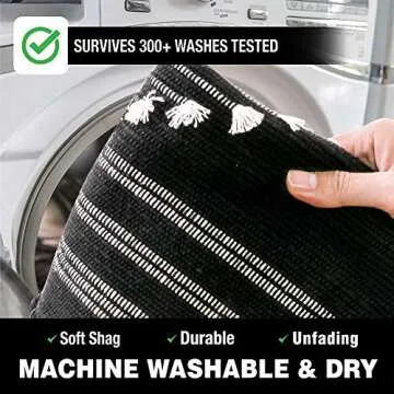 Stylish 2x4 Boho Kitchen Rug with Washable Design