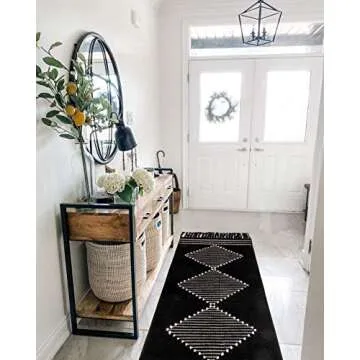 Stylish 2x4 Boho Kitchen Rug with Washable Design