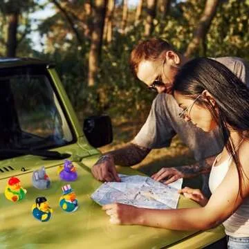 JOYIN 60 Pcs Rubber Ducks, Random Assortment Ducks Bulk with Mesh Carry Bag, Mini Rubber Duckies for Toddler Baby Bath Toys, Kids Bath Pool Toys Birthday Gifts Party Favors