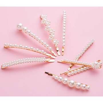 14 Pcs Pearl Hair Clips for Women Hair Clip Gifts for Friends Handmade Pearl Hair Pins for Girls Hair Barettes for Women Fashion Hair Accessories for Party Wedding