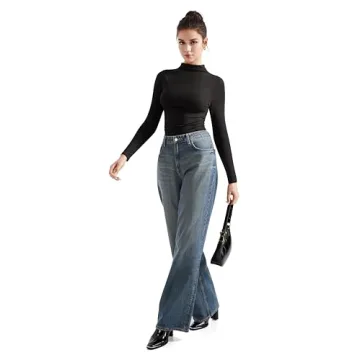 Stylish SUUKSESS Women’s Ribbed Long Sleeve Top in Black