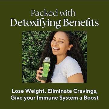 Raw Generation 7-Day Lower Sugar Detox Cleanse - Boost Digestion & Eliminate Bloating/Detox Gut, Colon, Liver/Less Sugar & 47g Protein Daily/Non-GMO, 100% Plant-Based Juices