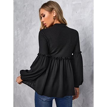 Stylish Black Maternity Peplum Top for Expecting Mothers