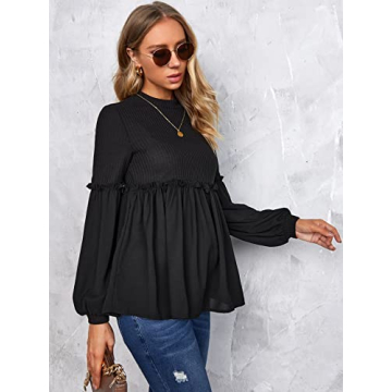 Stylish Black Maternity Peplum Top for Expecting Mothers