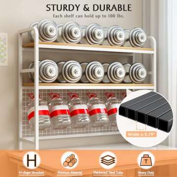 IOTXY 2-Tier Desktop Hutch Bookshelf - Metal Desk Shelf Bookcase with Grid Panel, Countertop Storage Organizer Rack for Dorm or Office, White, 45.3" W