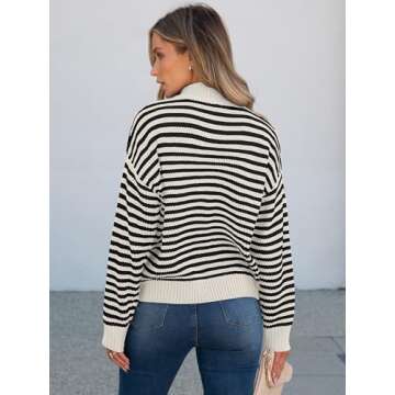 Shop ANRABESS Women's Striped Loose Knit Sweaters 2024