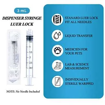 100 Pack 3ml Syringes Luer Lock with Cap for Density Precision