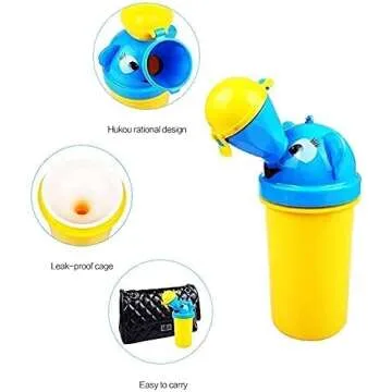 [500ML] Portable Baby Child Kids Travel Potty with Clean Brush,Hygienic Leak Proof Urinal Emergency Toilet for Camping,Car Travel,Outside,Park.Kid Toddler Pee Training Cup,Pee Bottle for Kids,Boy