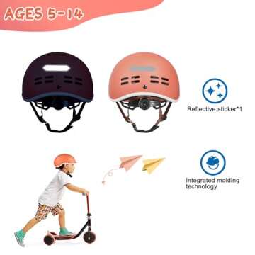 Kids Helmet, SIFVO Kids Bike Helmet Skateboard Helmet Scooter Helmet All-Round Protection Boys Girls Bike Helmet Adjustable & Durable 51-55cm