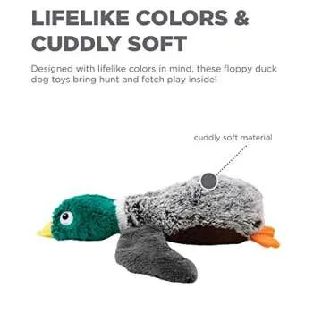 Outward Hound Flapperz Plush Crinkle Duck Dog Toy, 2-Pack - Grunt, Crinkle & Flop, Small