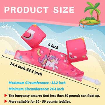 Onory Toddler Swim Vest Kids Adjustable Strap Swimming Jacket Pool Floaties Learn Swimming Training,...