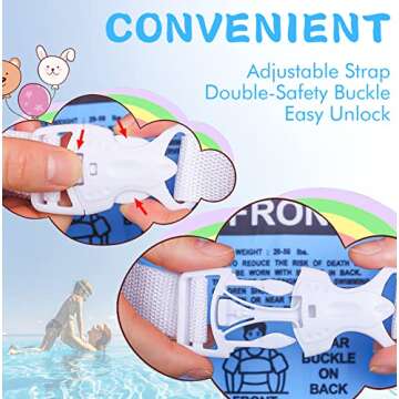 Onory Toddler Swim Vest Kids Adjustable Strap Swimming Jacket Pool Floaties Learn Swimming Training, Cute Cartoon Swim Training Equipment Swim Aid for 20-50 lbs Boys and Girls
