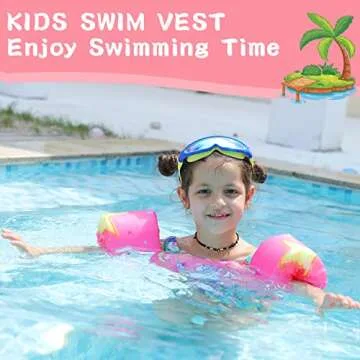 Onory Toddler Swim Vest Kids Adjustable Strap Swimming Jacket Pool Floaties Learn Swimming Training, Cute Cartoon Swim Training Equipment Swim Aid for 20-50 lbs Boys and Girls