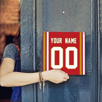 Personalized American Football Wall Decor - Custom Name Number Football Room Decor, Boys Bedroom Acc...