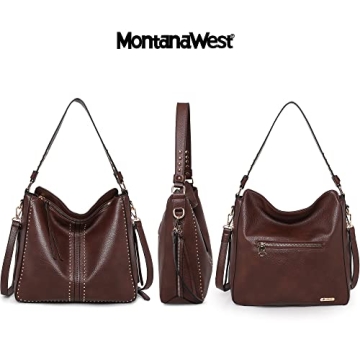 Montana West Vegan Leather Hobo Bag with Holster