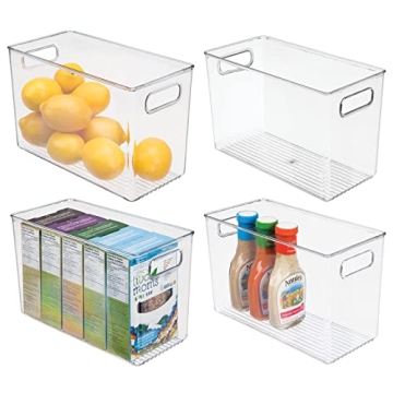 mDesign Clear Food Storage Container Bins for Easy Organization