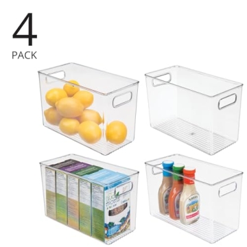 mDesign Clear Food Storage Container Bins for Easy Organization