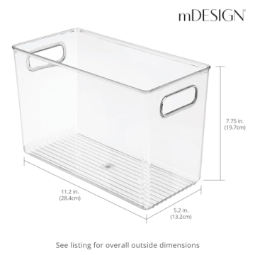 mDesign Clear Food Storage Container Bins for Easy Organization
