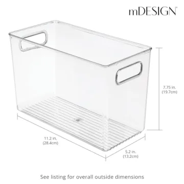 mDesign Clear Food Storage Container Bins for Easy Organization