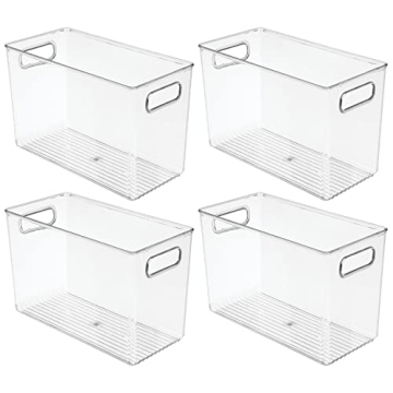 mDesign Clear Food Storage Container Bins for Easy Organization