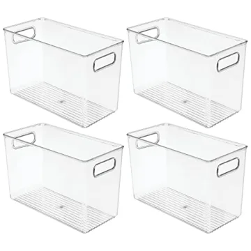 mDesign Clear Food Storage Container Bins for Easy Organization