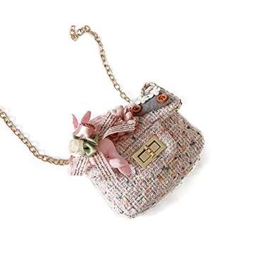 Deerhobbes Design your own Kids Girls' fashion Mini Handbags girl handbag flower bunny tweed Princes...