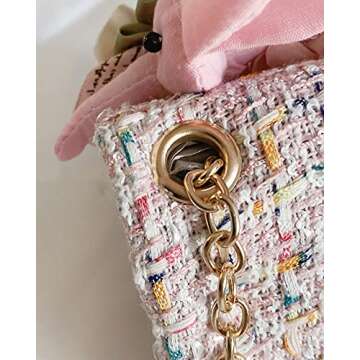 Deerhobbes Design your own Kids Girls' fashion Mini Handbags girl handbag flower bunny tweed Princess Purses girls sunglasses (Pink)