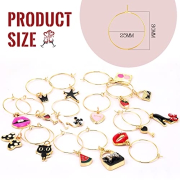 Junkin 24 Pcs Wine Glass Charms for Elegant Gatherings