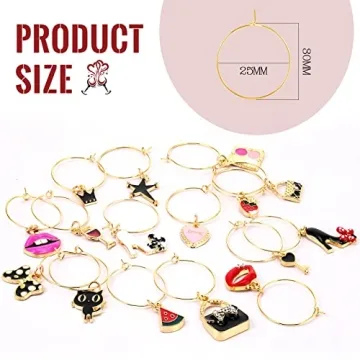 Junkin 24 Pcs Wine Glass Charms for Elegant Gatherings