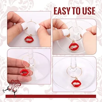 Junkin 24 Pcs Wine Glass Charms for Elegant Gatherings