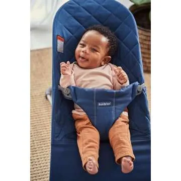 BabyBjörn Bouncer Bliss, Midnight Blue | Lightweight & Portable Baby Bouncer for Infants and Toddle...
