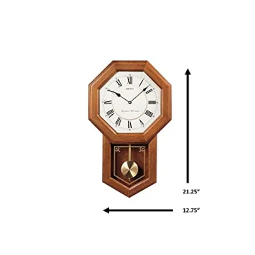 Seiko Light Oak Schoolhouse Clock with Chime