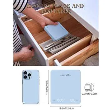 ECORELAX Digital Coffee Scale, Rechargeable Pour-Over Coffee Scale with Timer, Drip Espresso Scale with Touch Sensor Operation and Invisible Screen, Measures in Grams, Ounces, and Milliliter Black