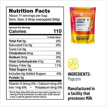 Opopop Stovetop Popcorn Kernels - Non-GMO Gourmet Popcorn Kernels, Gluten Free, Vegan, 2-11.3 Ounce Bags
